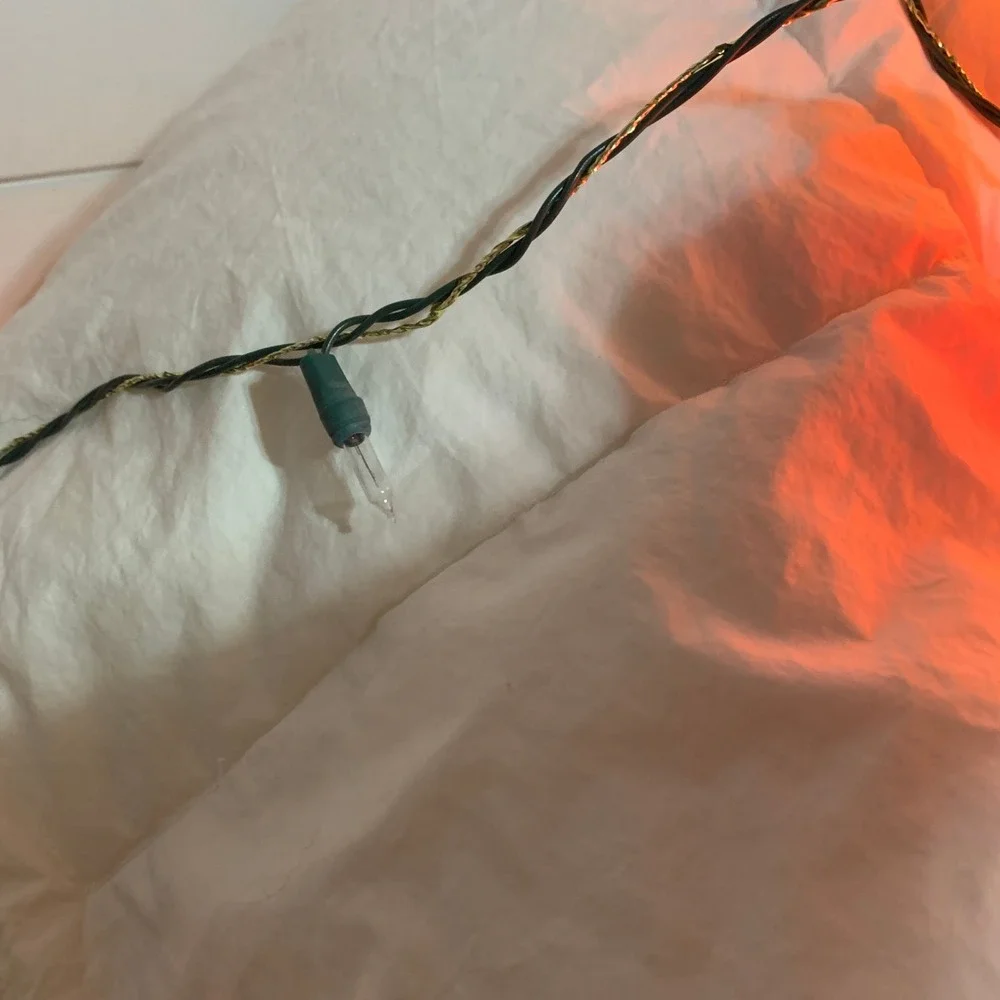 Vtg‎ Bear Christmas Blow Mold String Lights Holiday Decoration 9 Count Flaw